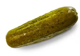 Pickle Whole from Jimmy John's side menu, whole dill pickle, 20 cal, $8.99, tangy snack option
