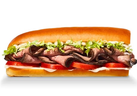 #2 Big John from Jimmy John's sub offerings, roast beef hoagie, 500-540 cal (regular), $9.99-$11.19, savory meal choice.