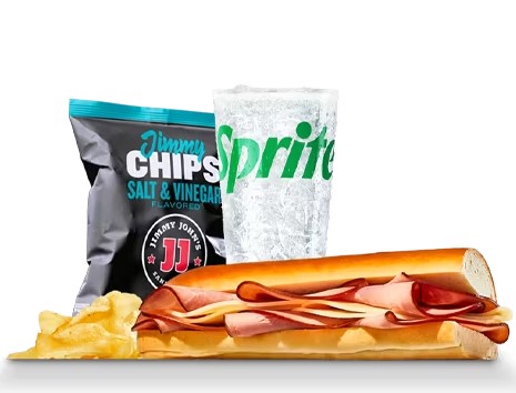 Slim Combo from Jimmy John's quick meals, slim sub with chips and Sprite, $6.79-$7.89, light dining option.