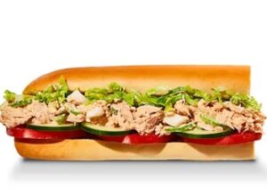 Little John #3: Tuna Salad from Jimmy John's light fare, tuna salad sub, 250 cal, $6.49-$7.49, fresh small sandwich.