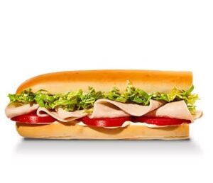 Little John #4: Turkey from Jimmy John's bite-sized menu, turkey sub, 240 cal, $6.49-$8.49, quick and light option.
