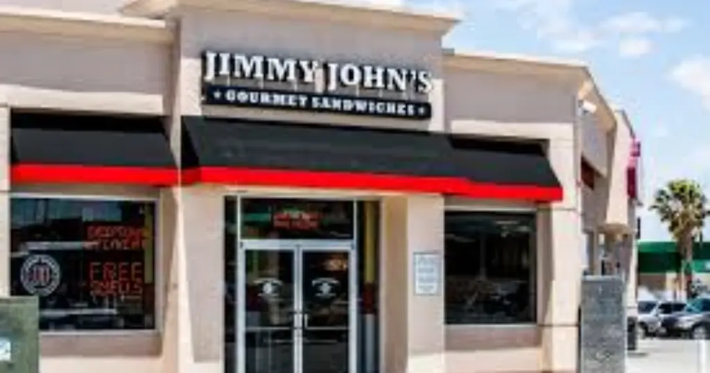 Jimmy John's storefront in a shopping plaza — find a Jimmy John's near me for fresh sandwiches.